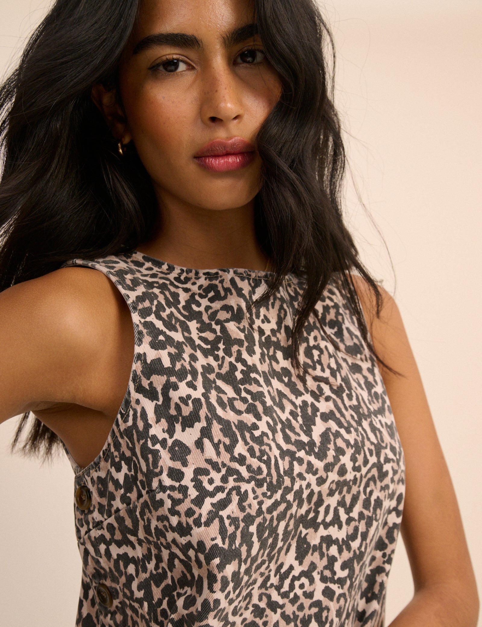 Women's Dress - Leopard Print Izzie Denim Shift - product view 4