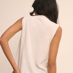 Women's Jumper - Cream Wool-Blend Crochet Trim Vest - product view 5