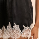 Women's Shorts - Black and White Lace Trim Virgo - product view 4