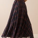 Women's Skirt - Blue and Burgundy Check Madden Maxi - product view 5