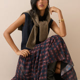 Women's Skirt - Blue and Burgundy Check Madden Maxi - product view 4