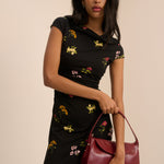 Women's Midi Dress - Black Floral Jersey Laurella - product view 1