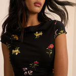 Women's Midi Dress - Black Floral Jersey Laurella - product view 3