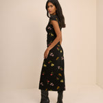 Women's Midi Dress - Black Floral Jersey Laurella - product view 5