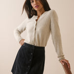 Women's Skirt - Black Cord Scallop Trim Mini - product view 3