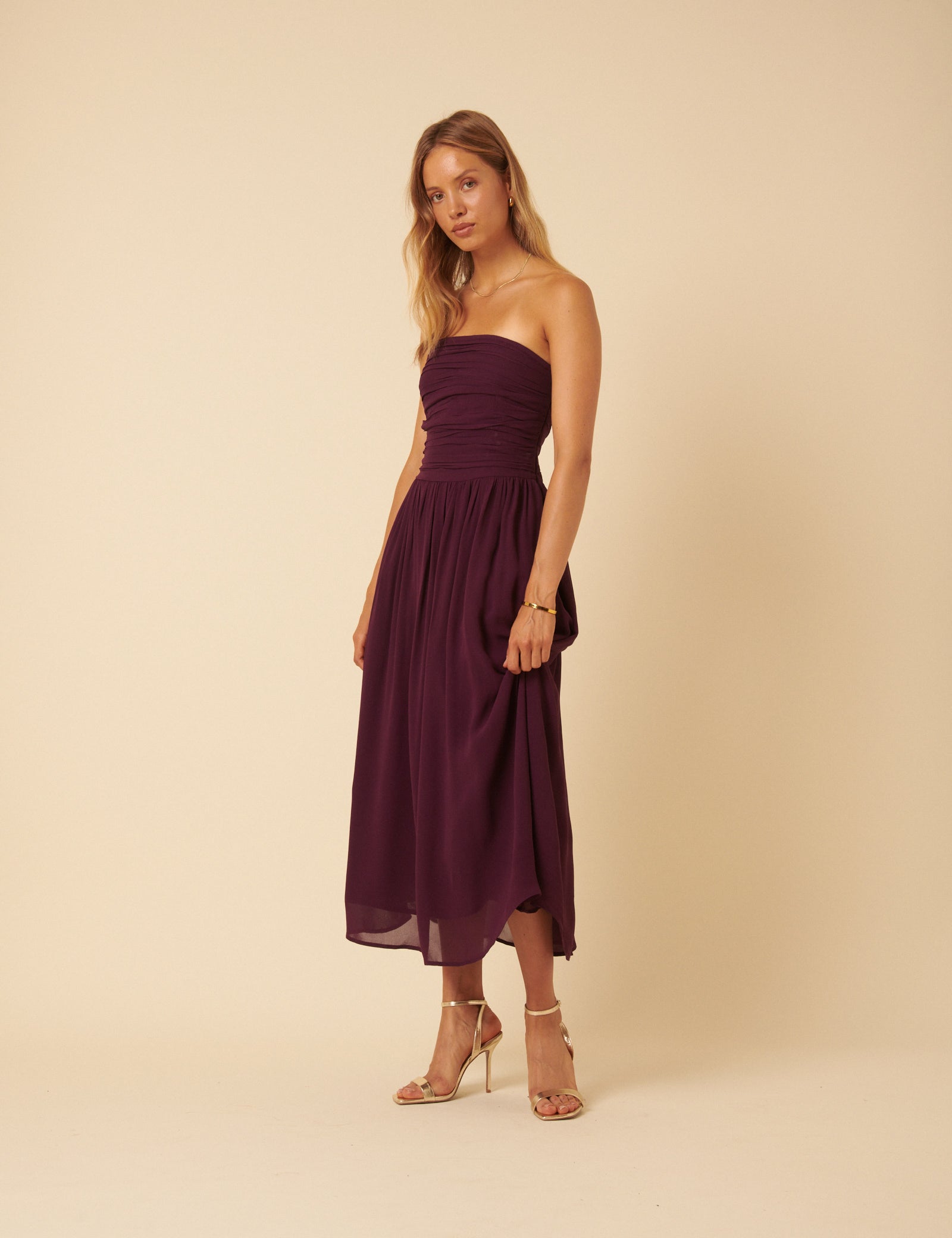 Women's Midi Dress - Purple Bandeau Felicity - product view 1