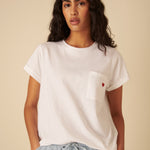 Women's T-Shirt - White Heart Embroidered - product view 2