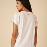 Women's T-Shirt - White Heart Embroidered - product view 4