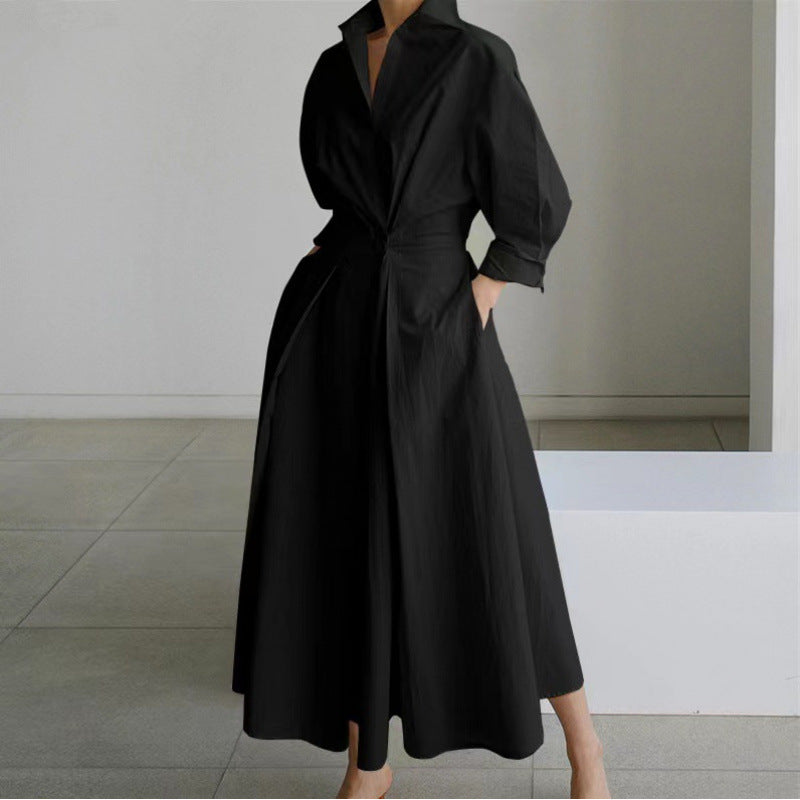Women's Maxi Dress - Front Wrap Collared - Alora - product view 9