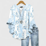 Women's Blouse - Ruffle Sleeve Floral - Althea - product view 7