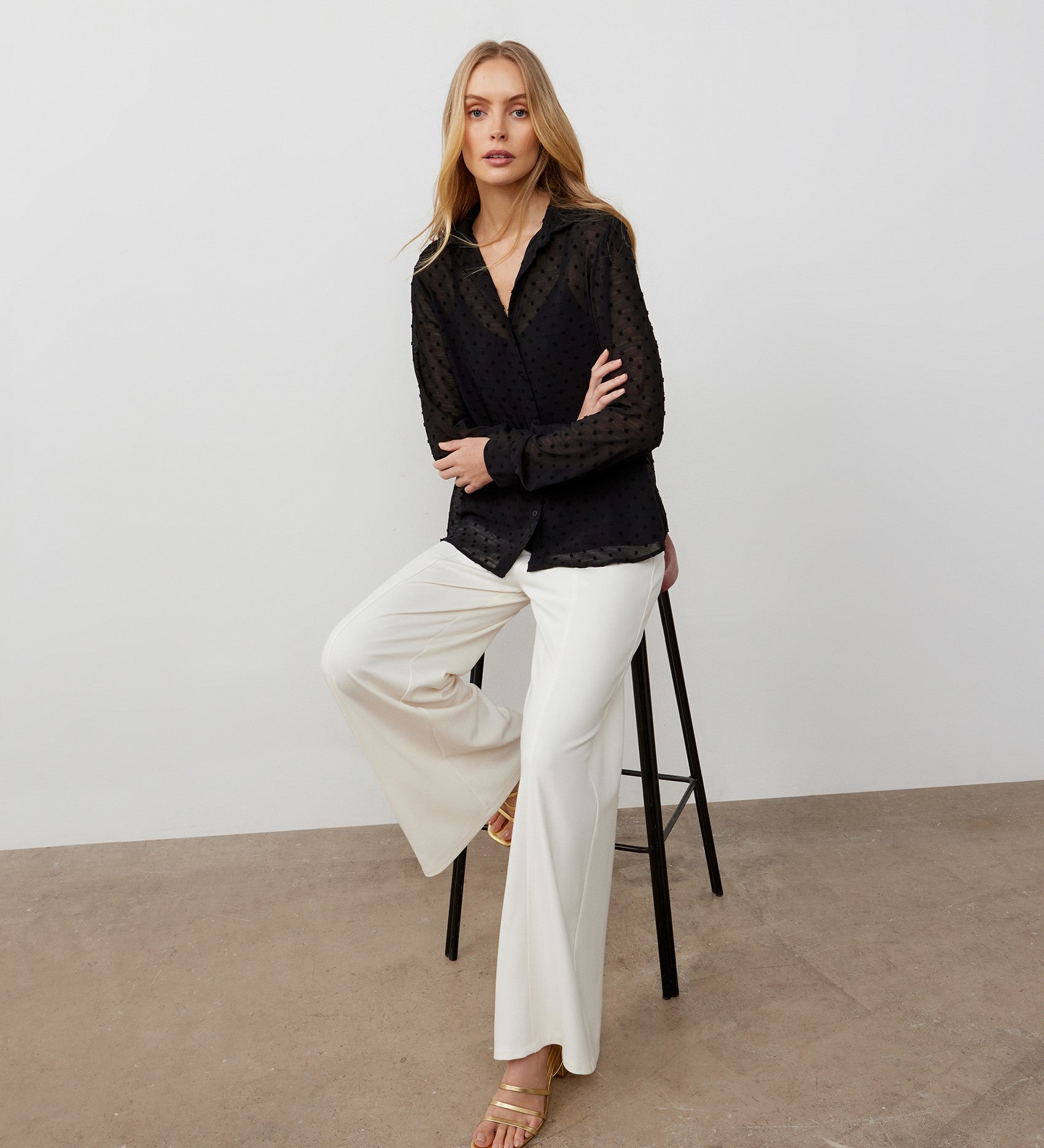 Women's Trousers - Ivory Ponte Jersey - Matilda - product view 4