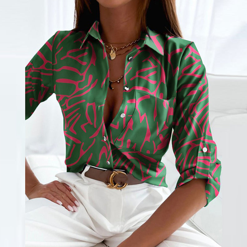 Women's Blouse - Collared Printed - Novalie - product view 17