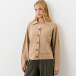 Women's Cardigan - Beige Button Front - Raegan - product view 1