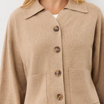 Women's Cardigan - Beige Button Front - Raegan - product view 3