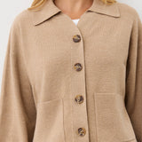 Women's Cardigan - Beige Button Front - Raegan - product view 3