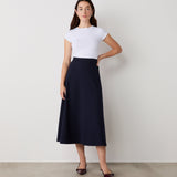 Women's Skirt - Navy Ponte Jersey Midi - Ruth - product view 1