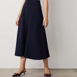 Women's Skirt - Navy Ponte Jersey Midi - Ruth - product view 2