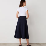 Women's Skirt - Navy Ponte Jersey Midi - Ruth - product view 4