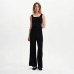 Women's Trousers - Black Ponte Jersey Wide Leg - Reyna - product view 5