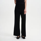 Women's Trousers - Black Ponte Jersey Wide Leg - Reyna - product view 4