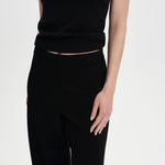 Women's Trousers - Black Ponte Jersey Wide Leg - Reyna - product view 2