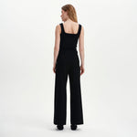 Women's Trousers - Black Ponte Jersey Wide Leg - Reyna - product view 7