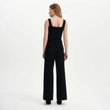 Women's Trousers - Black Ponte Jersey Wide Leg - Reyna - product view 7