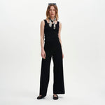 Women's Trousers - Black Ponte Jersey Wide Leg - Reyna - product view 6