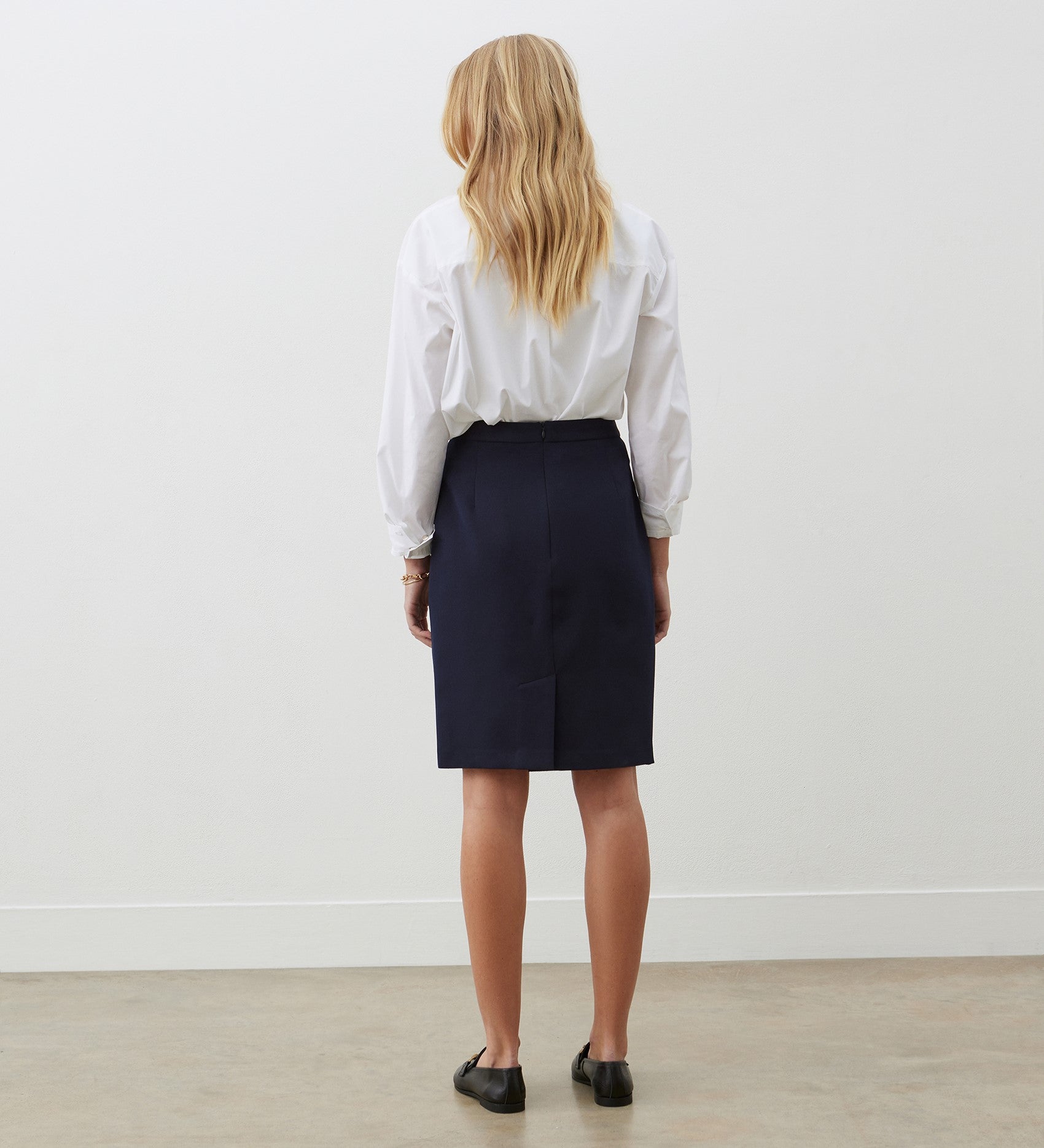 Women's Skirt - Navy Knee Length - Bella - product view 4