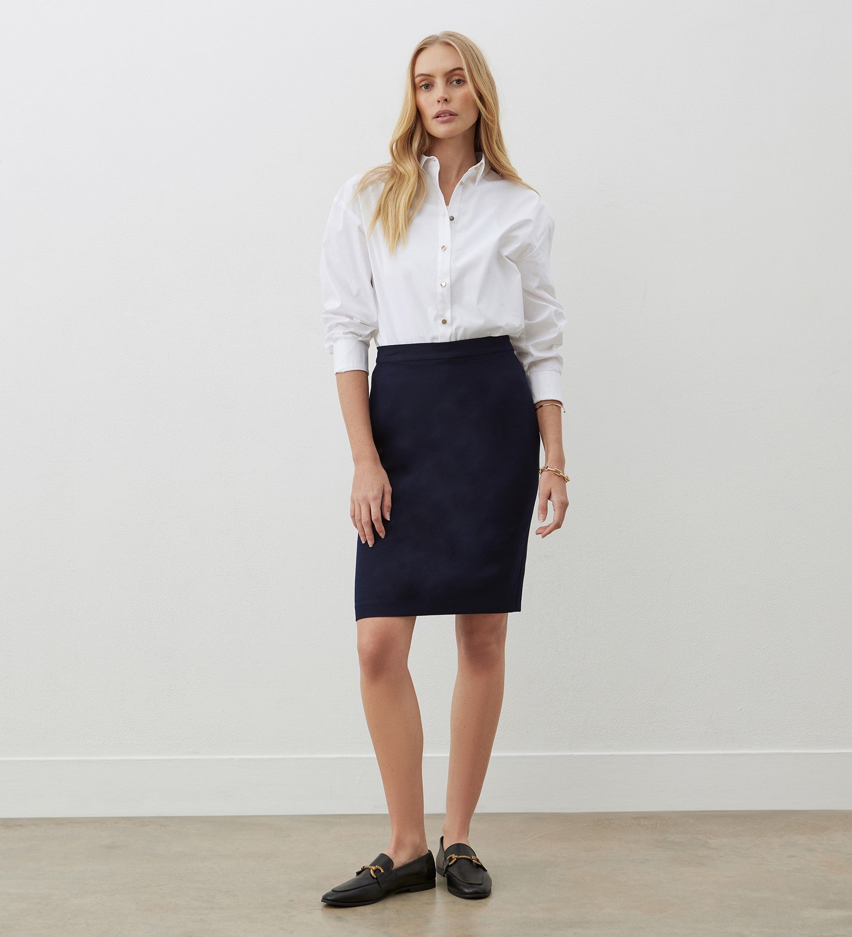 Women's Skirt - Navy Knee Length - Bella - product view 1