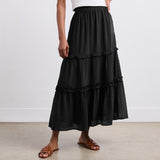 Women's Skirt - Black Tiered Midi - Everley - product view 2