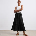 Women's Skirt - Black Tiered Midi - Everley - product view 1