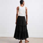 Women's Skirt - Black Tiered Midi - Everley - product view 4