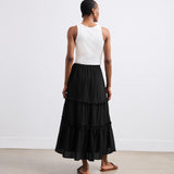 Women's Skirt - Black Tiered Midi - Everley - product view 4