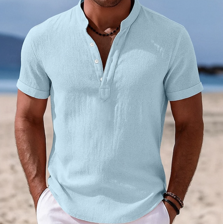 Men's Shirt - Summer Button-Up Short Sleeve - Atlas - product view 7
