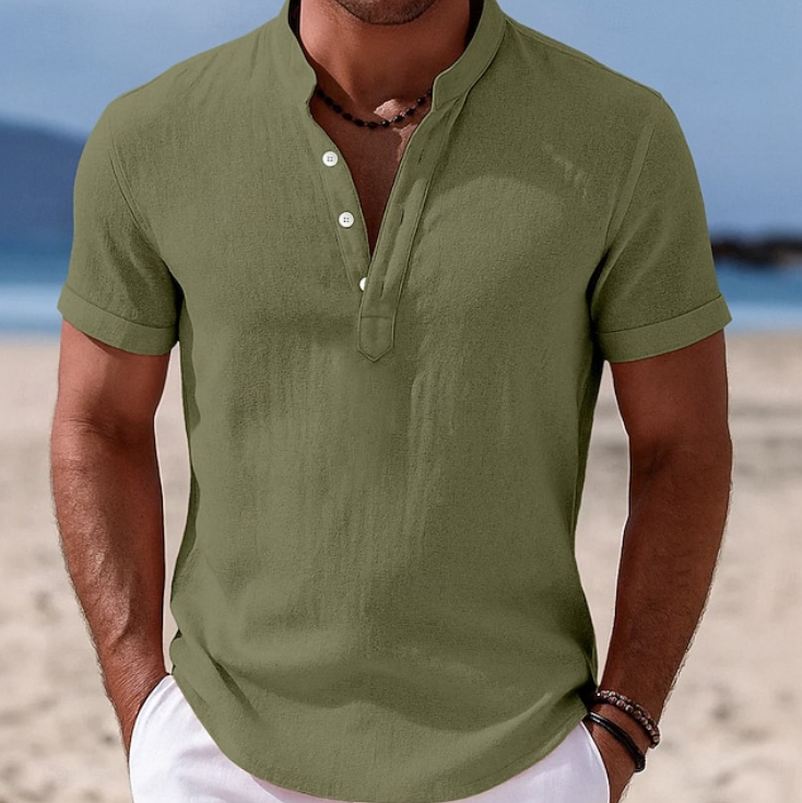 Men's Shirt - Summer Button-Up Short Sleeve - Atlas - product view 4