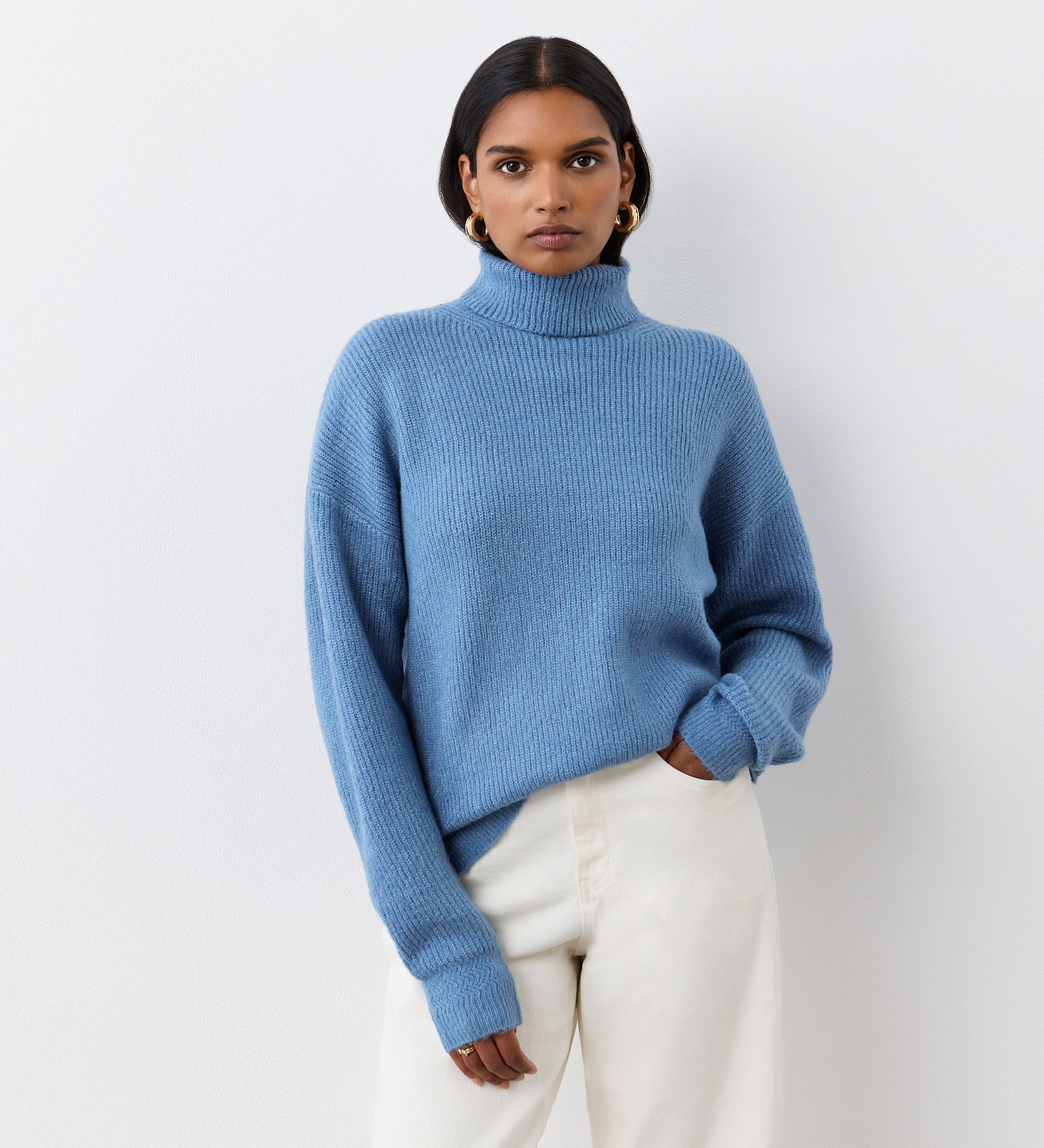 Women's Jumper - Blue Roll Neck - Tillie - product view 1