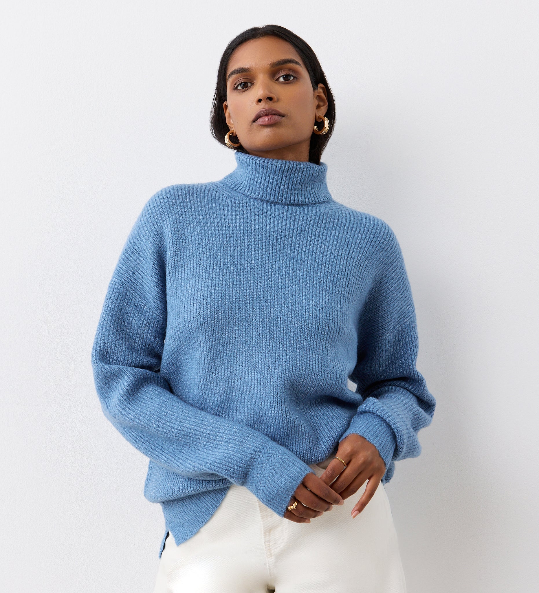 Women's Jumper - Blue Roll Neck - Tillie - product view 2