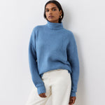 Women's Jumper - Blue Roll Neck - Tillie - product view 3