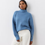 Women's Jumper - Blue Roll Neck - Tillie - product view 3
