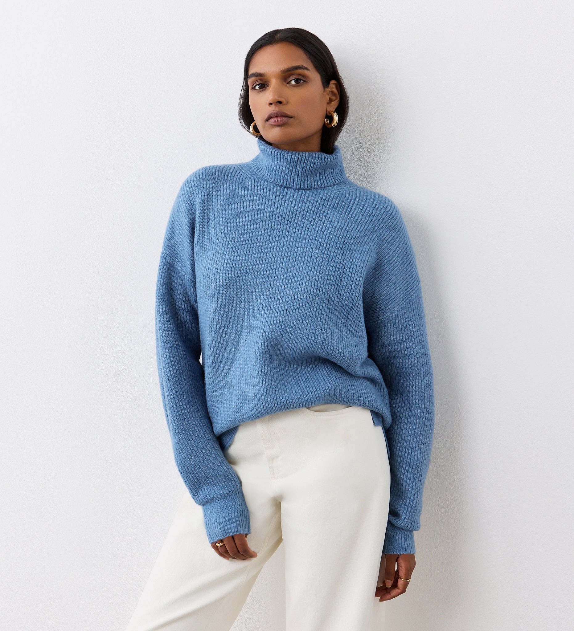 Women's Jumper - Blue Roll Neck - Tillie - product view 3