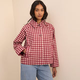Women's Jacket - Red Gingham Oyanti Swing - product view 2