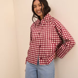 Women's Jacket - Red Gingham Oyanti Swing - product view 7