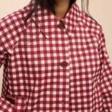 Women's Jacket - Red Gingham Oyanti Swing - product view 4