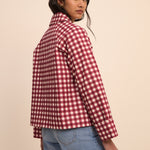 Women's Jacket - Red Gingham Oyanti Swing - product view 5