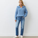 Women's Jumper - Denim Blue Half Zip Funnel Neck - Wilma - product view 2