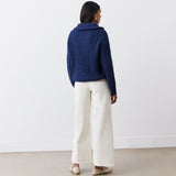 Women's Jumper - Navy Half Zip Funnel Neck - Wilma - product view 4