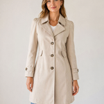 Women’s Tailored Trench Coat – Short Buttoned Fit