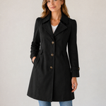 Women’s Tailored Trench Coat – Short Buttoned Fit