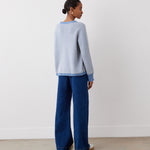 Women's Jumper - Blue Chevron Cotton Crew Neck - Stella - product view 4